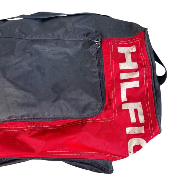 Vintage Tommy Hilfiger Duffle Bag Travel Gym Bag Large Spellout - Picture 9 of 16